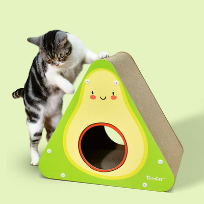 Foldable Avocado Shape Cat Scratcher Cardboard Cats Lounge House Kitten Scratching Post Durable Board Pads Protect Furniture