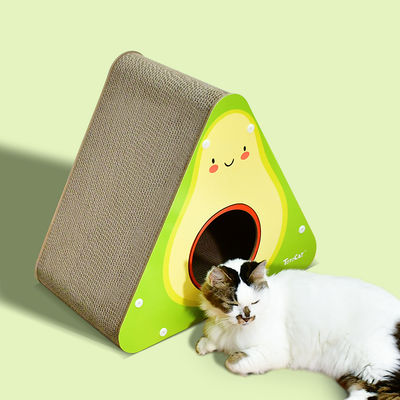 Foldable Avocado Shape Cat Scratcher Cardboard Cats Lounge House Kitten Scratching Post Durable Board Pads Protect Furniture