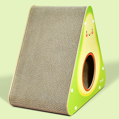 Foldable Avocado Shape Cat Scratcher Cardboard Cats Lounge House Kitten Scratching Post Durable Board Pads Protect Furniture