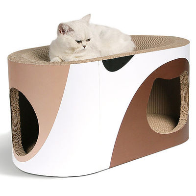 Double Layer Cat Scratching Board Nest Corrugated Paper Curved Top Double Cat Hole Design Cat's Body Curve