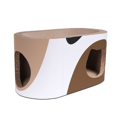 Double Layer Cat Scratching Board Nest Corrugated Paper Curved Top Double Cat Hole Design Cat's Body Curve