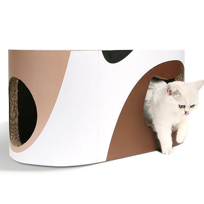 Double Layer Cat Scratching Board Nest Corrugated Paper Curved Top Double Cat Hole Design Cat's Body Curve