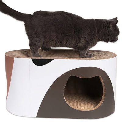 Double Layer Cat Scratching Board Nest Corrugated Paper Curved Top Double Cat Hole Design Cat's Body Curve