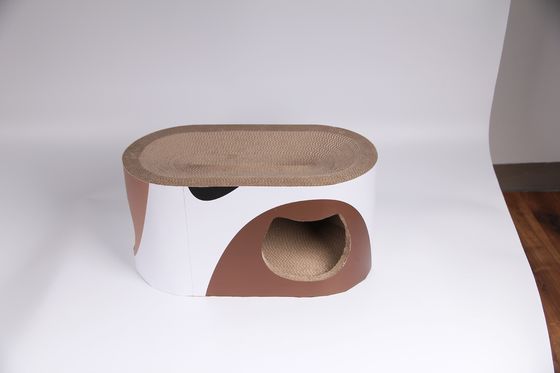 Double Layer Cat Scratching Board Nest Corrugated Paper Curved Top Double Cat Hole Design Cat's Body Curve
