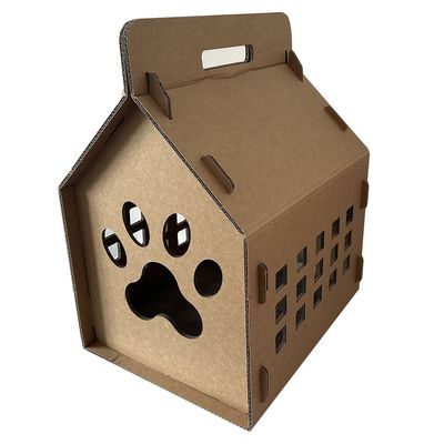 Small House Shape Corrugated Cardboard Cat Scratcher Board Toy Corrugated House Cat Scratching Board OEM Wholesale