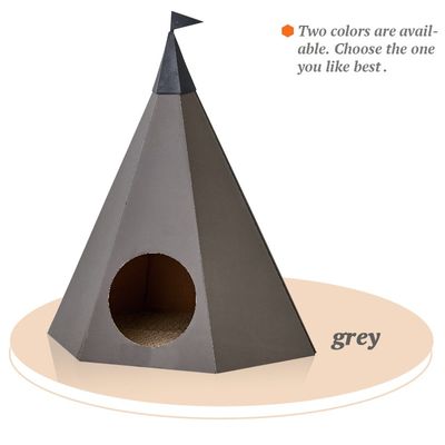 Corrugated Paper Cat Scratcher Oem Tent-Shaped Cat Litter Scratching Board Combinable Tent Shape