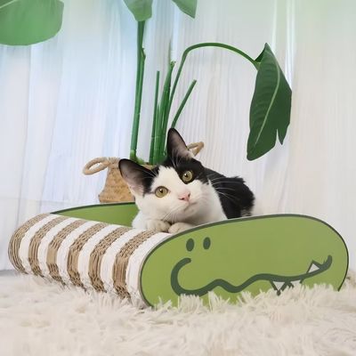 Crocodile Cat Scratch Board - Resistant to Scratching and Non-Slippery - Large Space Cat Scratch Sofa - Ideal Tool for Cat Clawing
