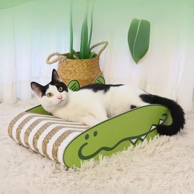 Crocodile Cat Scratch Board - Resistant to Scratching and Non-Slippery - Large Space Cat Scratch Sofa - Ideal Tool for Cat Clawing
