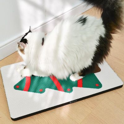 Christmas Cat Scratching Board Corrugated Cardboard Kitten Scratcher Pad for Wall Window