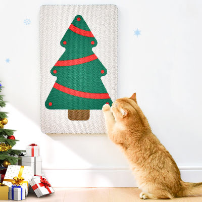 Christmas Cat Scratching Board Corrugated Cardboard Kitten Scratcher Pad for Wall Window