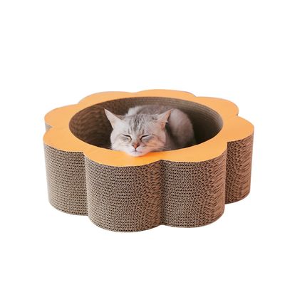 Flower Shaped Round Bowl Cat Scratching Board Cat Scratching Board Pet Scratch Pad