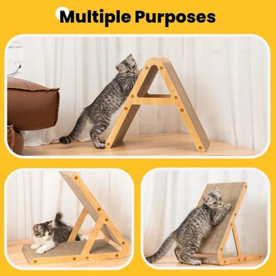 Cat Scratching Board for Indoor Kittens, Space-Saving Furniture Protector for Sofa Walls, Light Wood