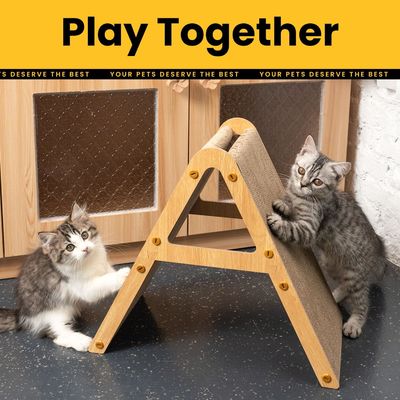 Cat Scratching Board for Indoor Kittens, Space-Saving Furniture Protector for Sofa Walls, Light Wood