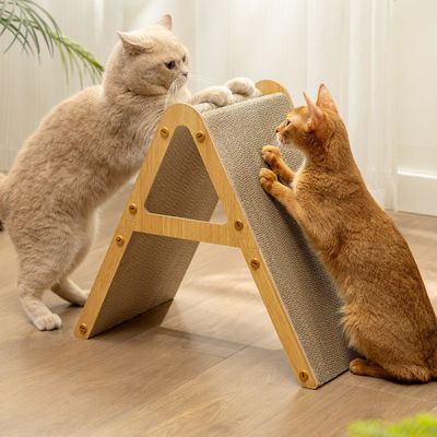 Cat Scratching Board for Indoor Kittens, Space-Saving Furniture Protector for Sofa Walls, Light Wood