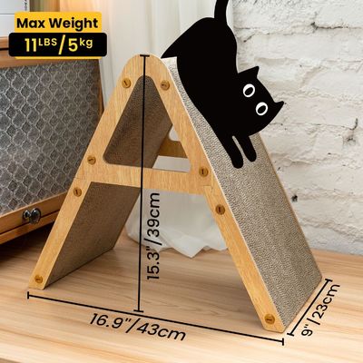 Cat Scratching Board for Indoor Kittens, Space-Saving Furniture Protector for Sofa Walls, Light Wood