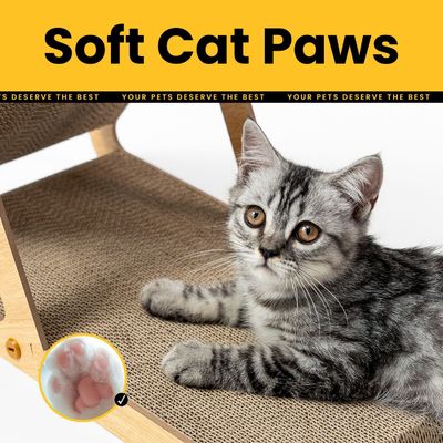 Cat Scratching Board for Indoor Kittens, Space-Saving Furniture Protector for Sofa Walls, Light Wood