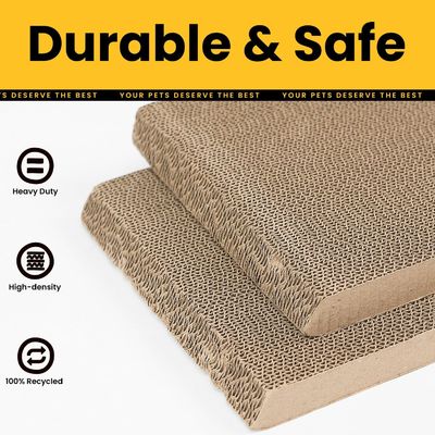 Cat Scratching Board for Indoor Kittens, Space-Saving Furniture Protector for Sofa Walls, Light Wood
