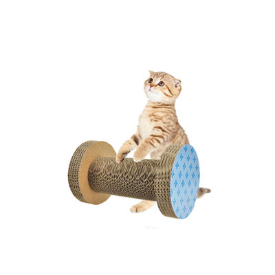 Dumbbell Cat Scratching Board Eco-friendly Corrugated Cardboard Rolling Cat Scratcher Toy