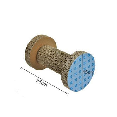 Dumbbell Cat Scratching Board Eco-friendly Corrugated Cardboard Rolling Cat Scratcher Toy
