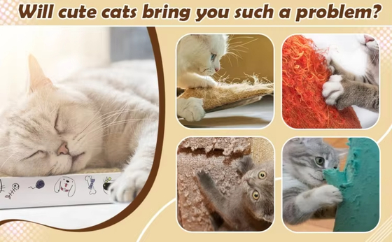 Cardboard Cat Scratcher Pad Durable for Indoor Cats Kitten Reversible Cat Scratching Board to Protect the Furniture