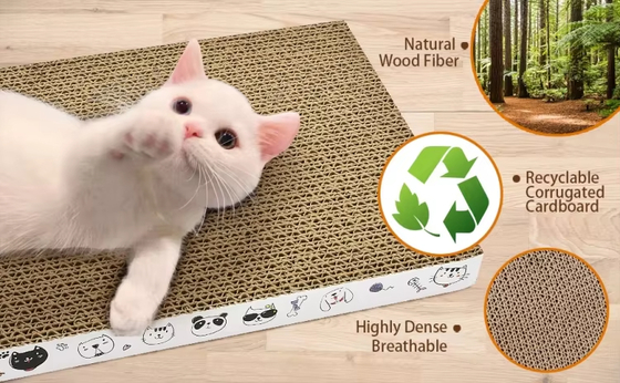 Cardboard Cat Scratcher Pad Durable for Indoor Cats Kitten Reversible Cat Scratching Board to Protect the Furniture
