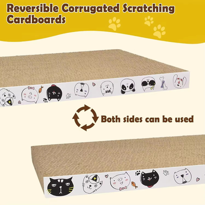 Cardboard Cat Scratcher Pad Durable for Indoor Cats Kitten Reversible Cat Scratching Board to Protect the Furniture