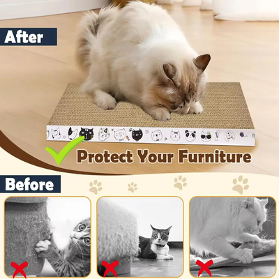 Cardboard Cat Scratcher Pad Durable for Indoor Cats Kitten Reversible Cat Scratching Board to Protect the Furniture