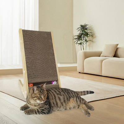 Cat Cardboard Cat Scratcher with Play Ball Slide Cat Scratching Board Combinable Unique Triangle Shape Scratch Resistant