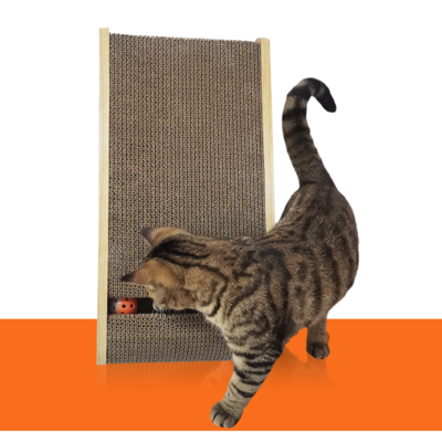 Cat Cardboard Cat Scratcher with Play Ball Slide Cat Scratching Board Combinable Unique Triangle Shape Scratch Resistant