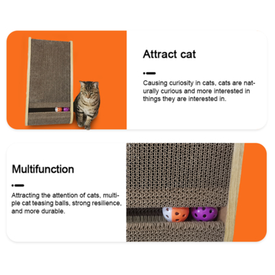 Cat Cardboard Cat Scratcher with Play Ball Slide Cat Scratching Board Combinable Unique Triangle Shape Scratch Resistant
