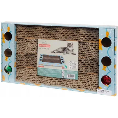 Luxury Cardboard Cat Scratcher Sofa Bed, Couch Shaped Scratching Board, Cat Scratch Lounge with Catnip, Large Brown