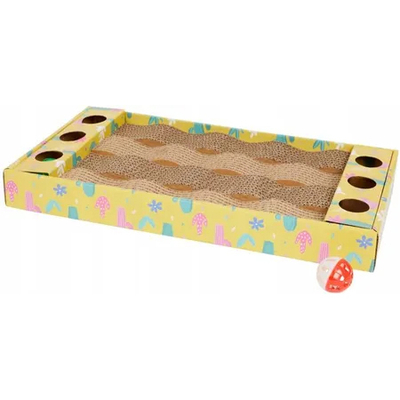 Luxury Cardboard Cat Scratcher Sofa Bed, Couch Shaped Scratching Board, Cat Scratch Lounge with Catnip, Large Brown
