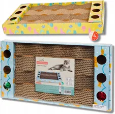 Luxury Cardboard Cat Scratcher Sofa Bed, Couch Shaped Scratching Board, Cat Scratch Lounge with Catnip, Large Brown