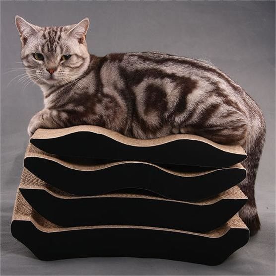 Cat Scratching Board with Catnip, Corrugated Cat Scratching Board with Premium Scratch Texture Design
