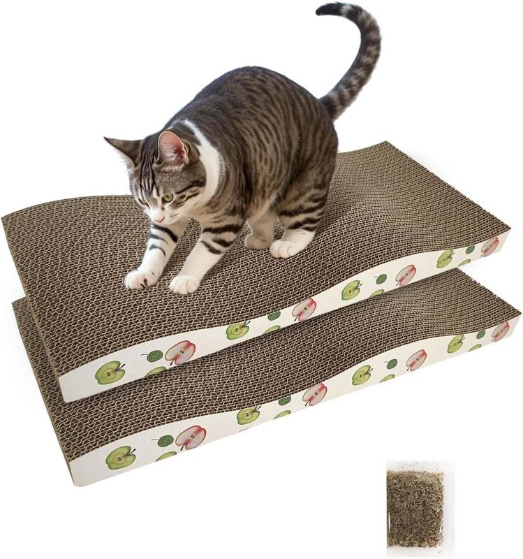 Custom Cat Scratching Board, Corrugate Cat Scratcher for Indoor Cats with Catnip