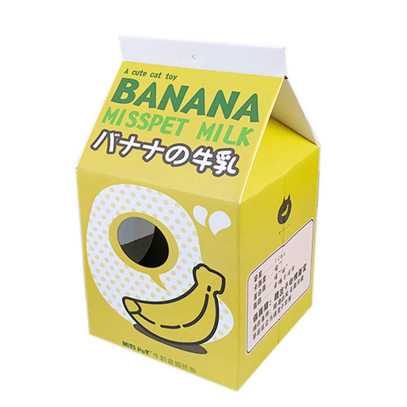 Grinding Claws Milk Carton Beverage Shape Corrugated Paper Cat Nest Scratching Board