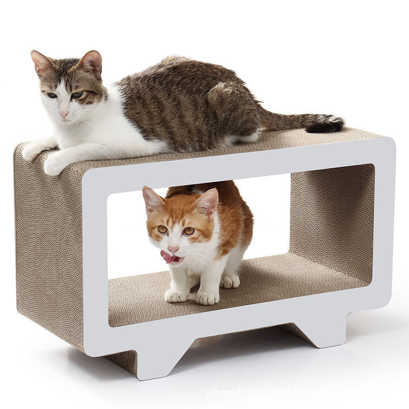 TV Shape Scratcher Lounge Cats Play Toy Great for Cat Playing Stretching and Scratching Durable Scratcher Boards