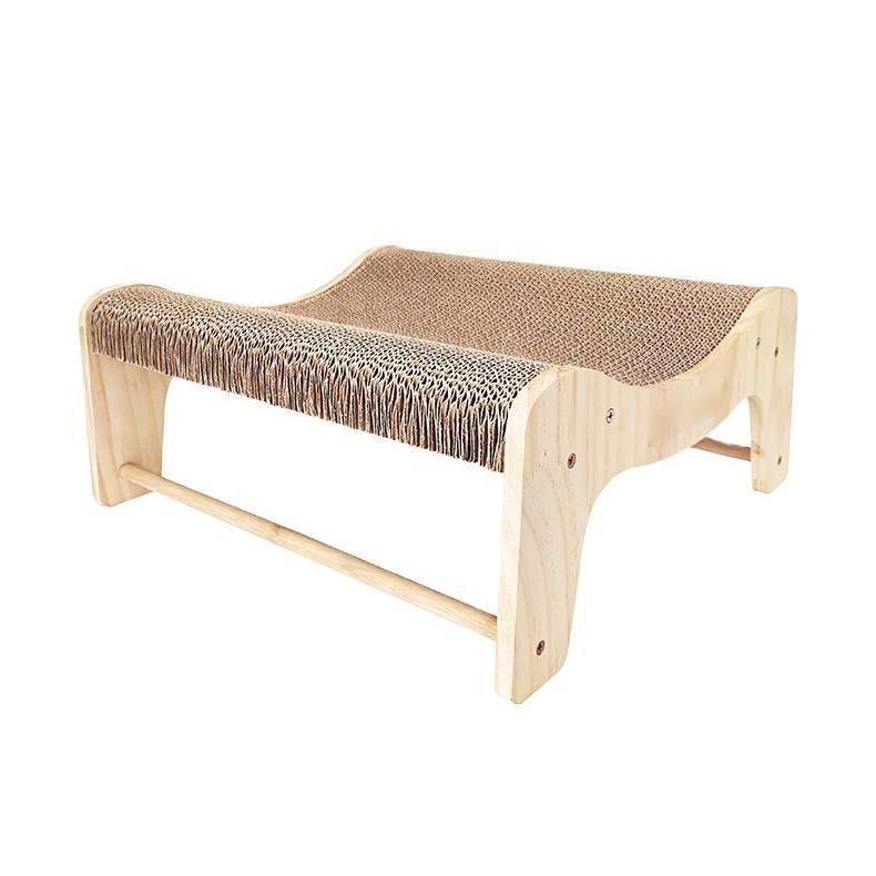 M-Recliner Cat Scratching Board Wooden Kittens Furniture Protector Corrugated Cardboard Cat Scratchers Kitty Bed Long Lasting