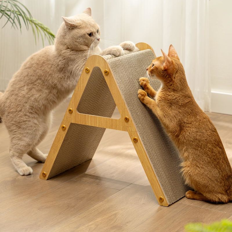 Cat Scratching Board for Indoor Kittens, Space-Saving Furniture Protector for Sofa Walls, Light Wood