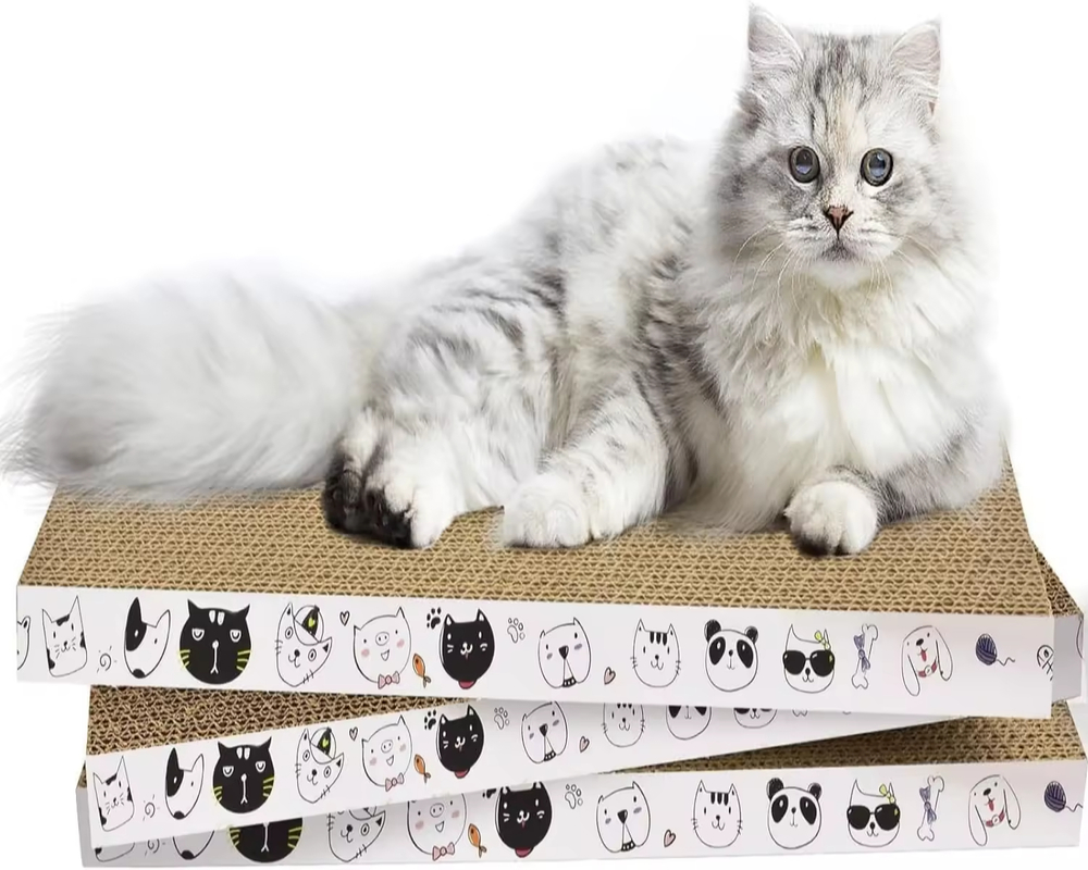Cardboard Cat Scratcher Pad Durable for Indoor Cats Kitten Reversible Cat Scratching Board to Protect the Furniture