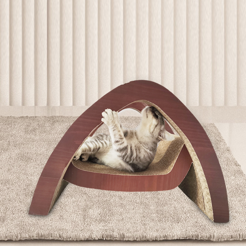Durable Recyclable Cardboard Cat Scratcher Bridge Cat Scratching Board China Factory Premium Cat Toy Creative Bridge Shape