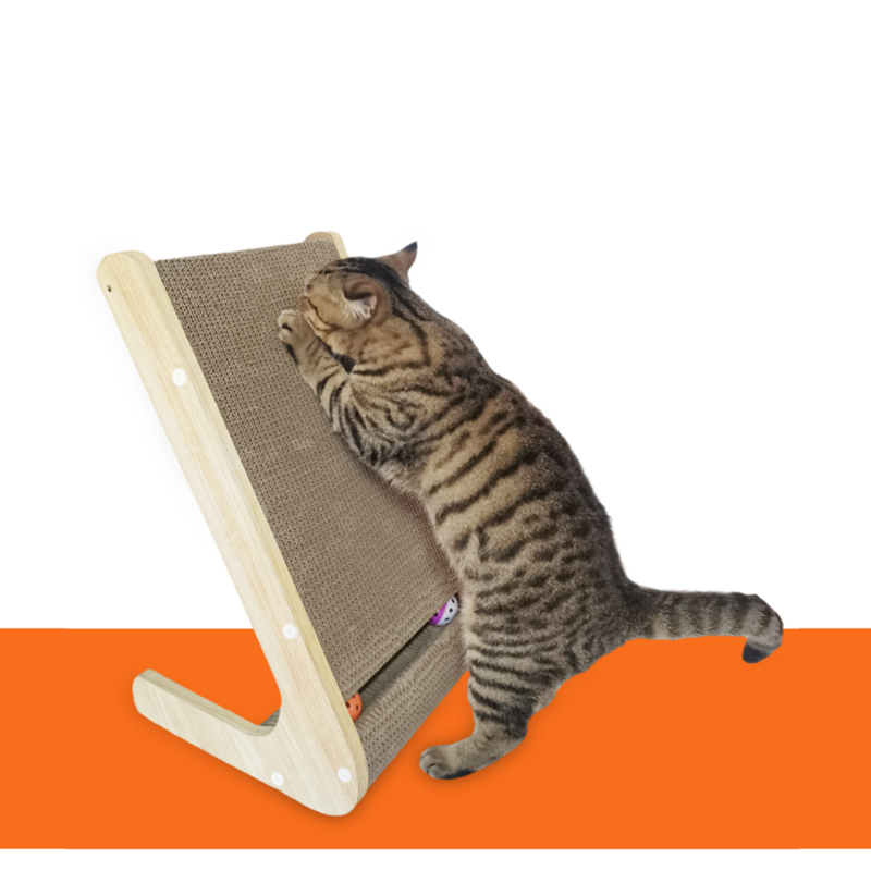 Cat Cardboard Cat Scratcher with Play Ball Slide Cat Scratching Board Combinable Unique Triangle Shape Scratch Resistant