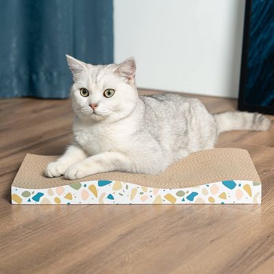 Durable Corrugated Cardboard Scratching Board for Indoor Cats, Heavy Duty, Double-Sided Usability, Recyclable with Catnip